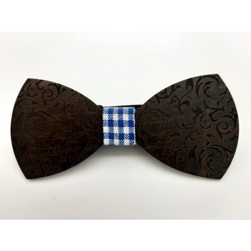 Leaf patterned ebony bow tie