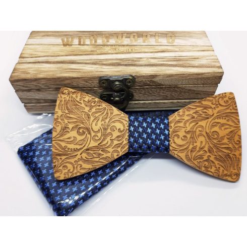 Patterned maple bow tie set