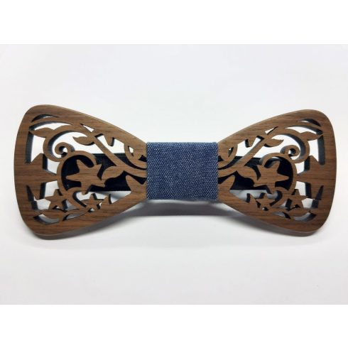  Hollow pattern walnut bow tie set