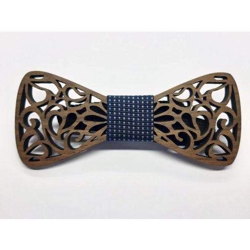 Hollow pattern walnut bow tie set