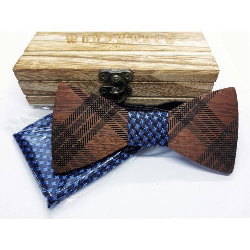 Mintás rózsafa csokornyakkendő szett