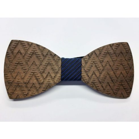Patterned walnut bow tie set