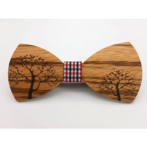 Tree patterned zebra wood bow tie