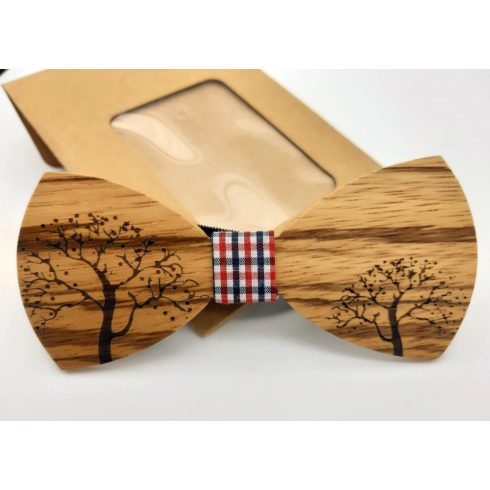 Tree patterned zebra wood bow tie