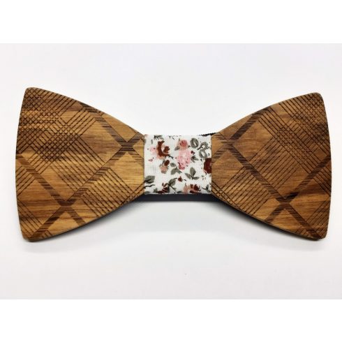 Patterned zebra wood bow tie set