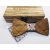 Patterned zebra wood bow tie set